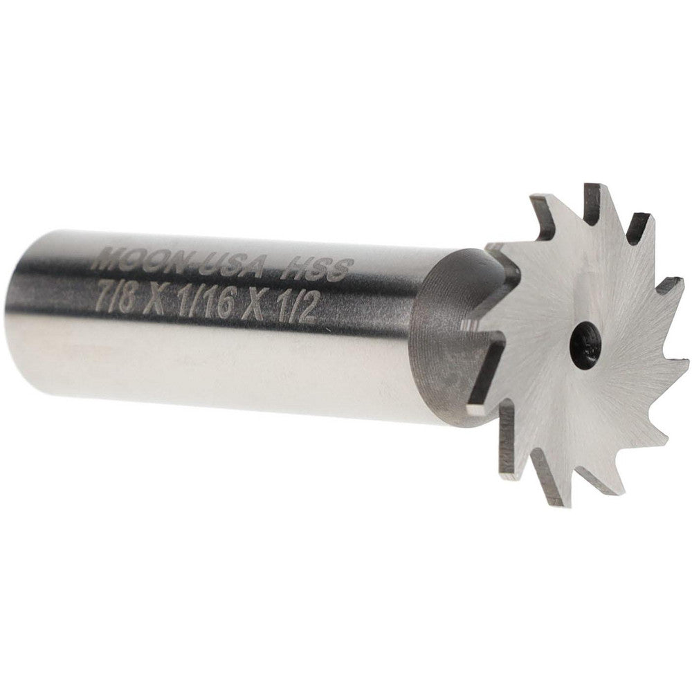 MOON CUTTERS CO. NWKY87-116 Woodruff Keyseat Cutter 0.875" Cut Dia, 0.0625" Cut Width, 1/2" Shank Dia, Straight Tooth