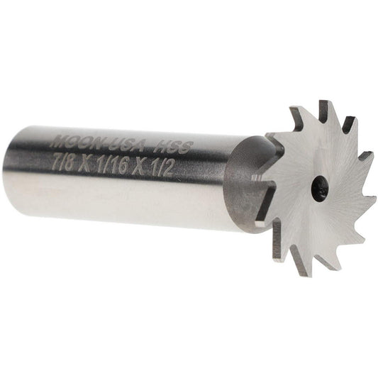 MOON CUTTERS CO. NWKY87-116 Woodruff Keyseat Cutter 0.875" Cut Dia, 0.0625" Cut Width, 1/2" Shank Dia, Straight Tooth