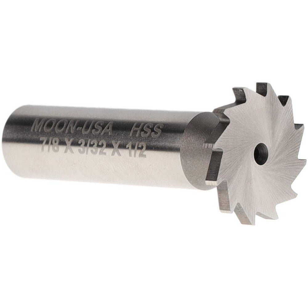 MOON CUTTERS CO. NWKY87-332 Woodruff Keyseat Cutter 0.875" Cut Dia, 0.0938" Cut Width, 1/2" Shank Dia, Straight Tooth