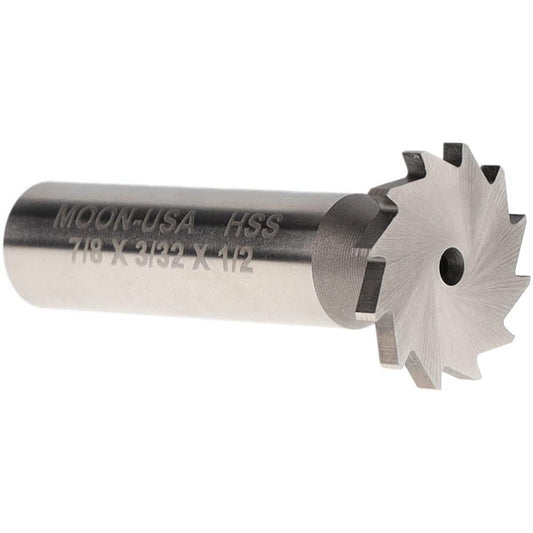 MOON CUTTERS CO. NWKY87-332 Woodruff Keyseat Cutter 0.875" Cut Dia, 0.0938" Cut Width, 1/2" Shank Dia, Straight Tooth