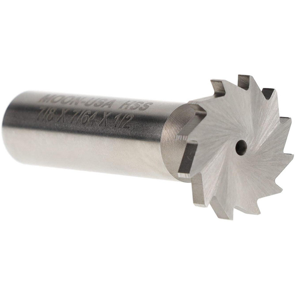 MOON CUTTERS CO. NWKY87-764 Woodruff Keyseat Cutter 0.875" Cut Dia, 0.1094" Cut Width, 1/2" Shank Dia, Straight Tooth