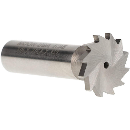 MOON CUTTERS CO. NWKY87-764 Woodruff Keyseat Cutter 0.875" Cut Dia, 0.1094" Cut Width, 1/2" Shank Dia, Straight Tooth