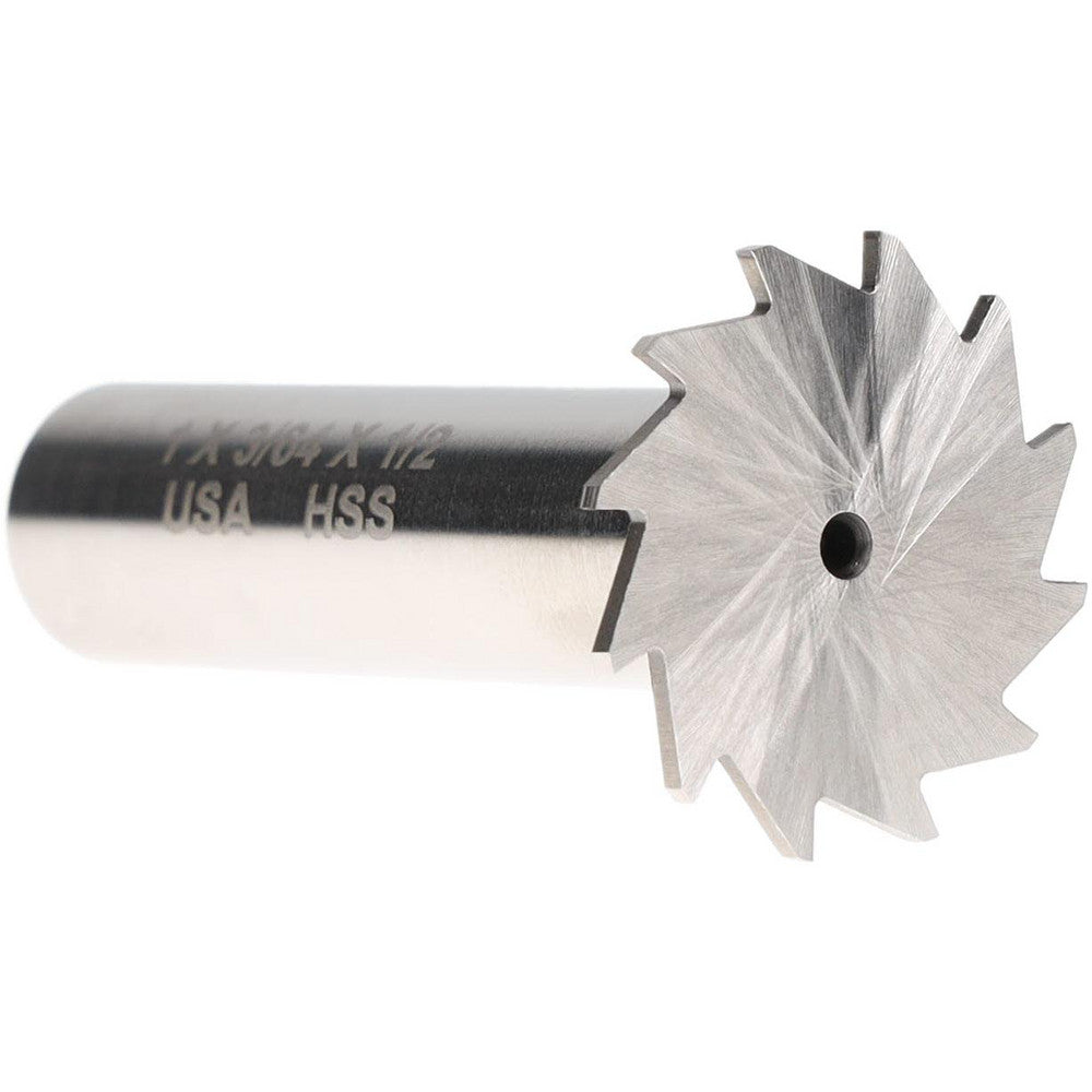 MOON CUTTERS CO. NWKY1-364 Woodruff Keyseat Cutter 1" Cut Dia, 0.0469" Cut Width, 1/2" Shank Dia, Straight Tooth
