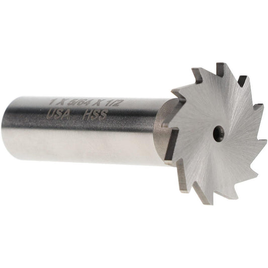 MOON CUTTERS CO. NWKY1-564 Woodruff Keyseat Cutter 1" Cut Dia, 0.0781" Cut Width, 1/2" Shank Dia, Straight Tooth