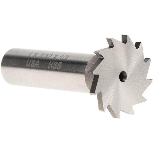 Moon Cutters Co. NWKY1-332 Woodruff Keyseat Cutter 1" Cut Dia, 0.0938" Cut Width, 1/2" Shank Dia, Straight Tooth