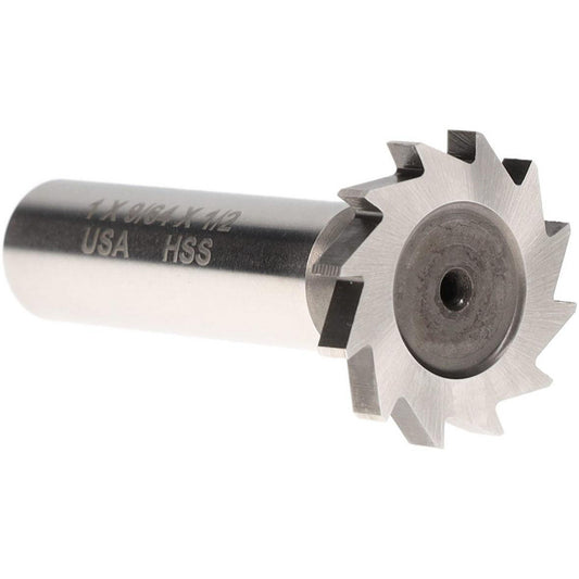 Moon Cutters Co. NWKY1-964 Woodruff Keyseat Cutter 1" Cut Dia, 0.1406" Cut Width, 1/2" Shank Dia, Straight Tooth