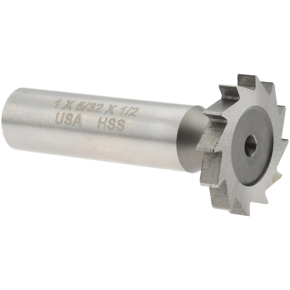 MOON CUTTERS CO. NWKY1-532 Woodruff Keyseat Cutter 1" Cut Dia, 0.1563" Cut Width, 1/2" Shank Dia, Straight Tooth