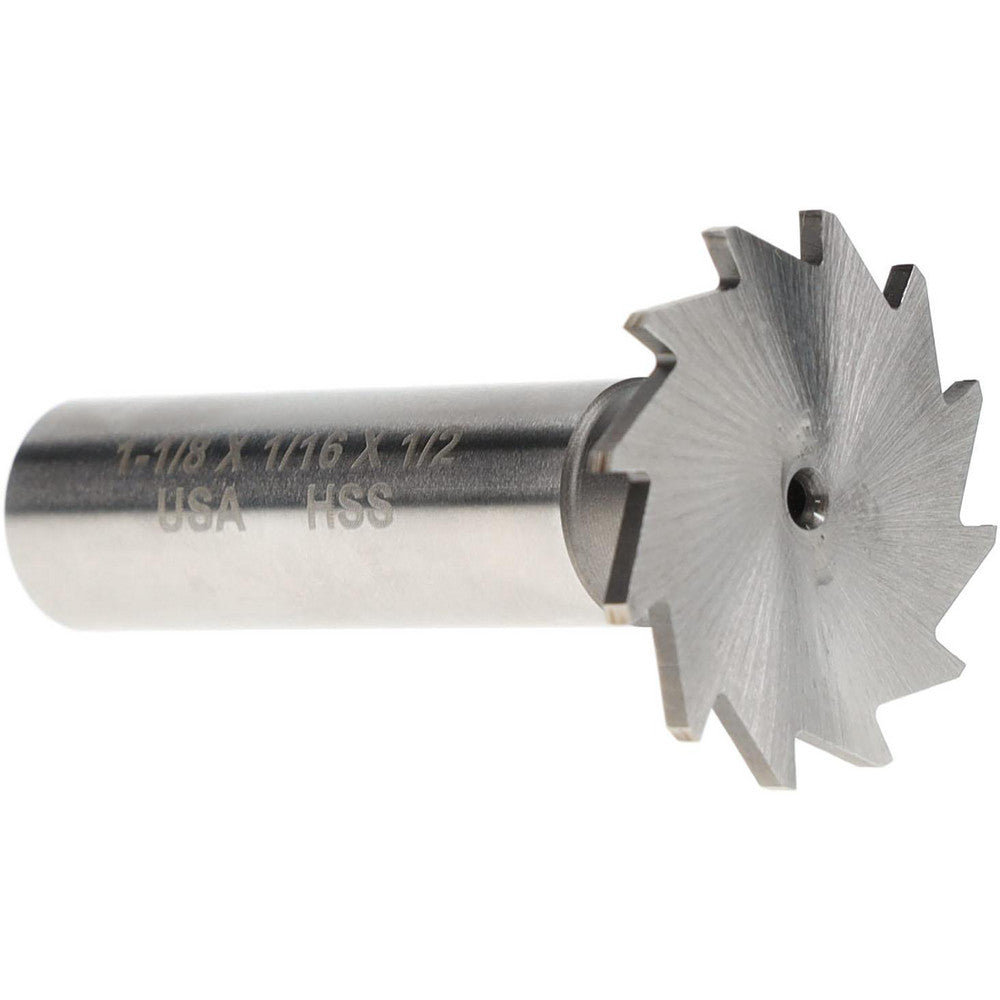 Moon Cutters Co. NWKY11-116 Woodruff Keyseat Cutter 1.125" Cut Dia, 0.0625" Cut Width, 1/2" Shank Dia, Straight Tooth