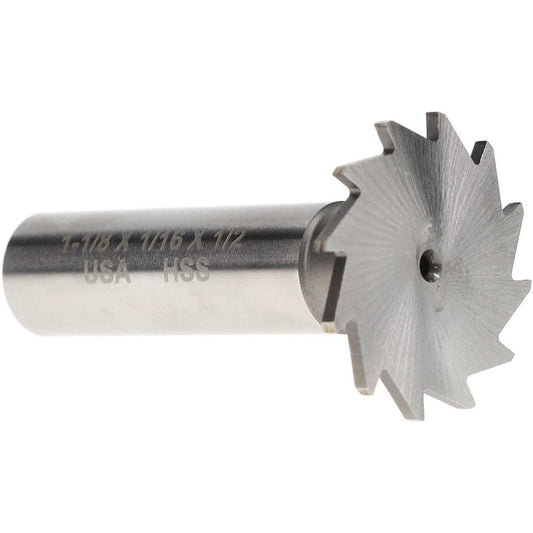 Moon Cutters Co. NWKY11-116 Woodruff Keyseat Cutter 1.125" Cut Dia, 0.0625" Cut Width, 1/2" Shank Dia, Straight Tooth