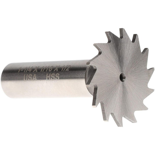 Moon Cutters Co. NWKY12-116 Woodruff Keyseat Cutter 1.25" Cut Dia, 0.0625" Cut Width, 1/2" Shank Dia, Straight Tooth