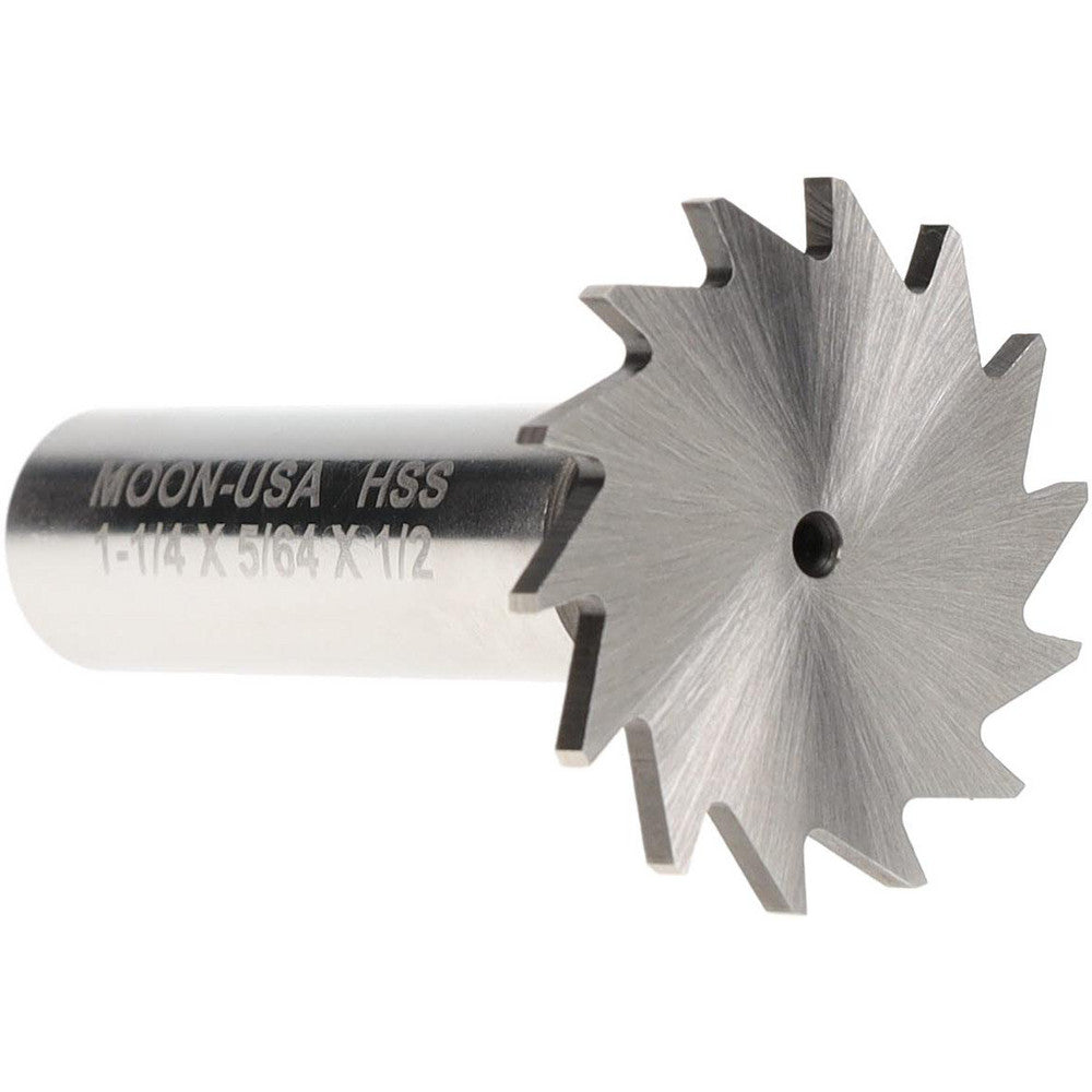 MOON CUTTERS CO. NWKY12-564 Woodruff Keyseat Cutter 1.25" Cut Dia, 0.0781" Cut Width, 1/2" Shank Dia, Straight Tooth