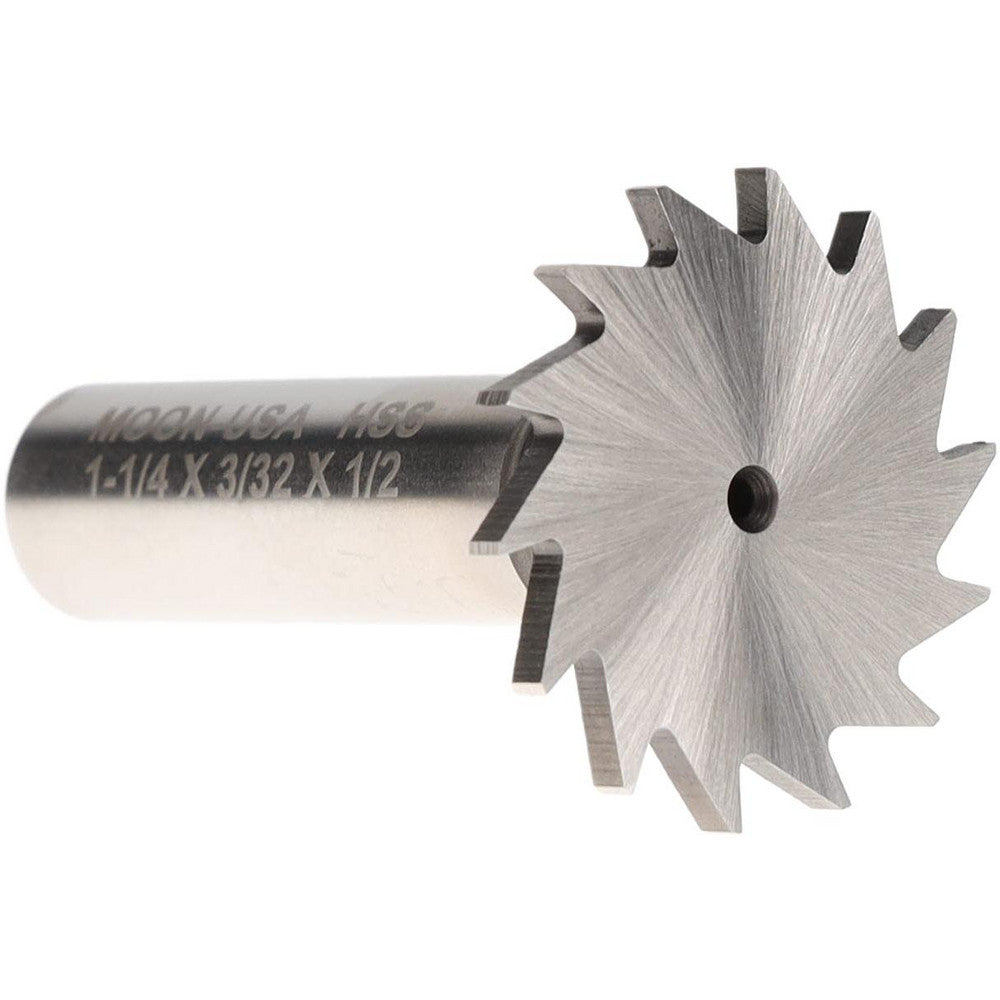 Moon Cutters Co. NWKY12-332 Woodruff Keyseat Cutter 1.25" Cut Dia, 0.0938" Cut Width, 1/2" Shank Dia, Straight Tooth