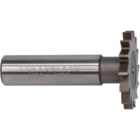MOON CUTTERS CO. NWKY12-964 Woodruff Keyseat Cutter 1.25" Cut Dia, 0.1406" Cut Width, 1/2" Shank Dia, Straight Tooth