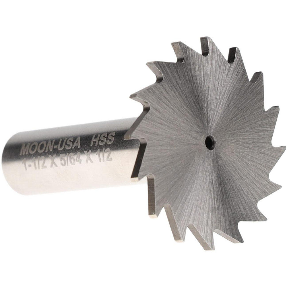 MOON CUTTERS CO. NWKY15-564 Woodruff Keyseat Cutter 1.5" Cut Dia, 0.0781" Cut Width, 1/2" Shank Dia, Straight Tooth
