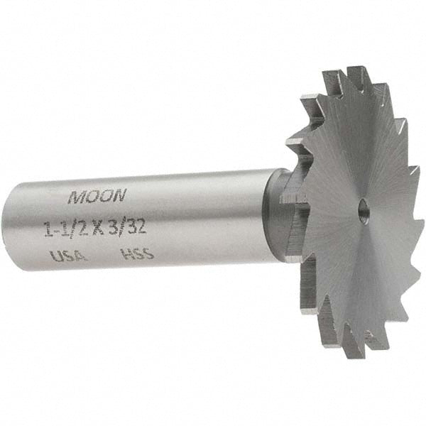 MOON CUTTERS CO. NWKY15-332 Woodruff Keyseat Cutter 1.5" Cut Dia, 0.0938" Cut Width, 1/2" Shank Dia, Straight Tooth