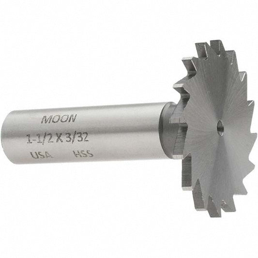 MOON CUTTERS CO. NWKY15-332 Woodruff Keyseat Cutter 1.5" Cut Dia, 0.0938" Cut Width, 1/2" Shank Dia, Straight Tooth