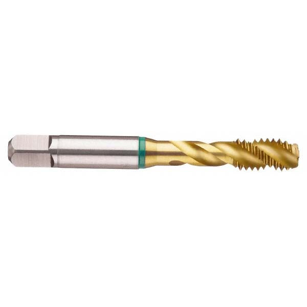 Guhring 9039770381000 Spiral Flute Tap 1-1/2-6, UNC, 6 Flute, Bottoming, 2B Class of Fit, Cobalt, TiN Finish