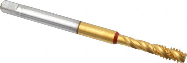 Guhring 9039930048260 Spiral Flute Tap #10-24, UNC, 3 Flute, Modified Bottoming, 2B Class of Fit, Powdered Metal, TiN Finish