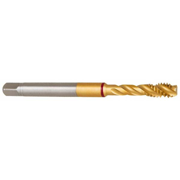 Guhring 9041200120000 Spiral Flute Tap M12 x 1.75, Metric Coarse, 3 Flute, Modified Bottoming, 6H Class of Fit, Powdered Metal, TiN Finish