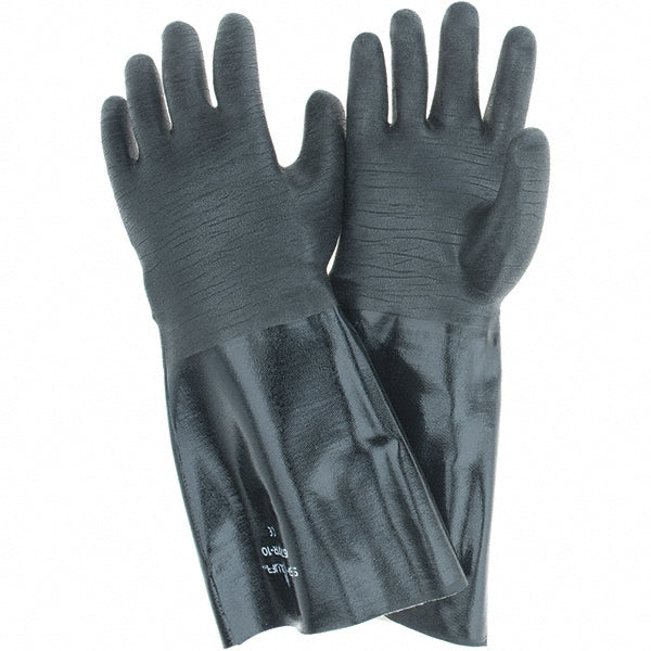 SHOWA 6797R-10 Chemical Resistant Gloves 21 mil Thick, Neoprene, Supported