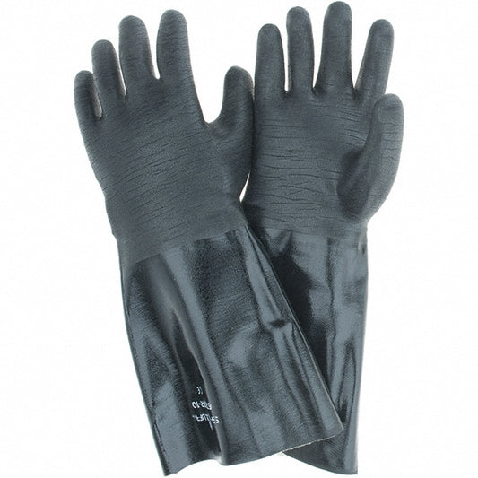 SHOWA 6797R-10 Chemical Resistant Gloves 21 mil Thick, Neoprene, Supported