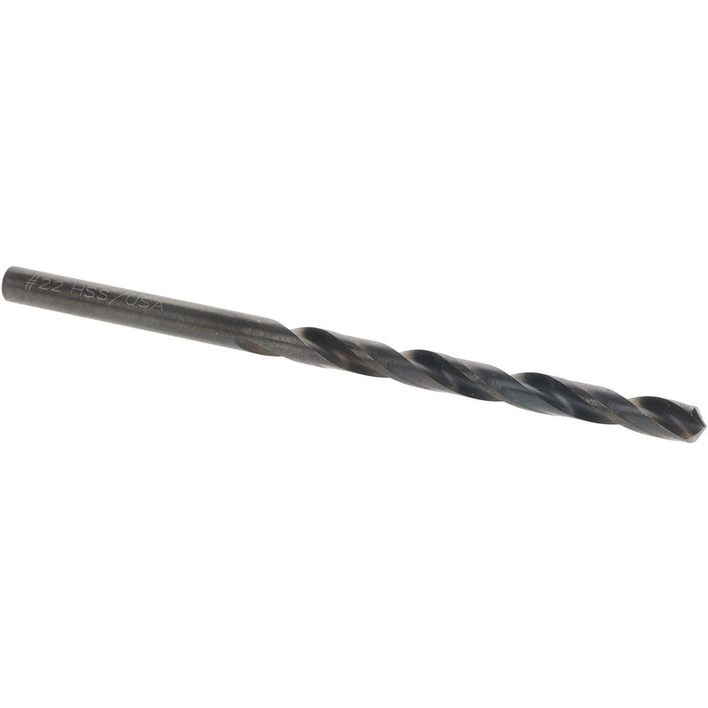 Titan USA CD40222 Jobber Length Drill Bit #22 (0.1570) Dia, 118 deg, HSS