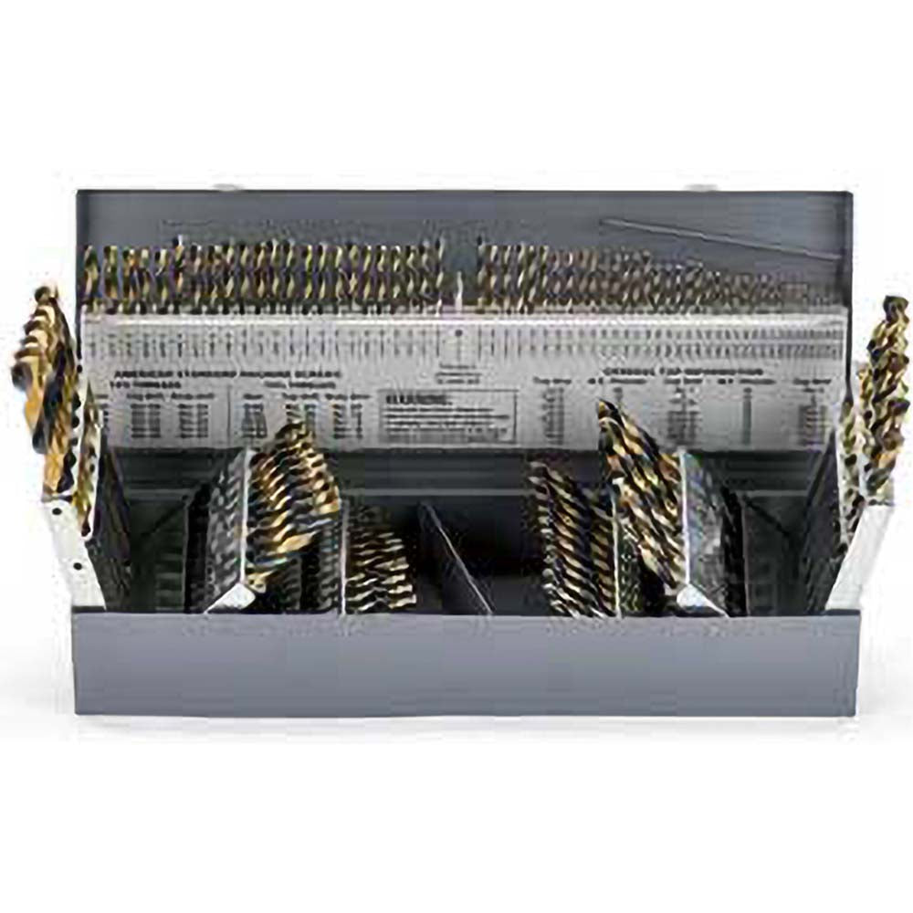 Titan USA MS99046 Drill Bit Set Jobber Length Drill Bits, 115 Pc, 0.04" to 0.5" Drill Bit Size, 135 &deg, High Speed Steel