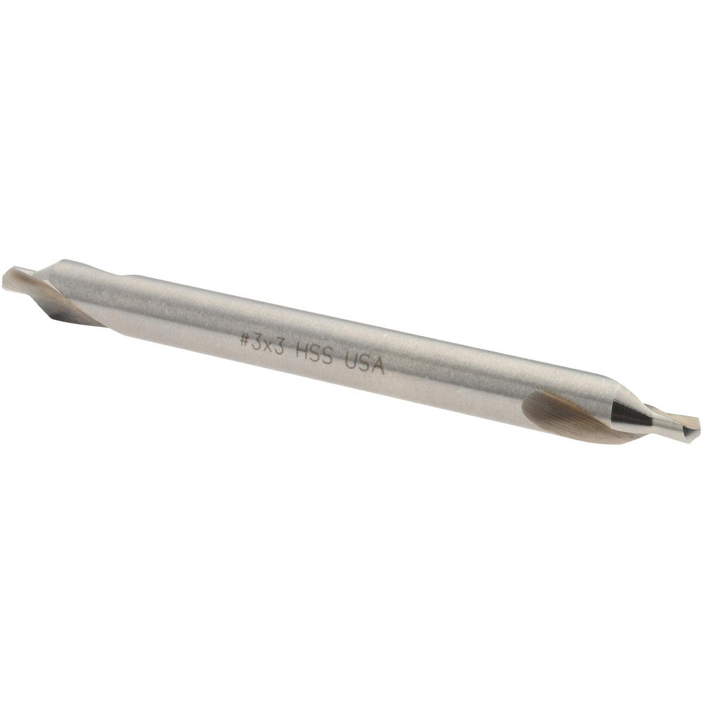 Titan USA CS50033 Combo Drill & Countersink #3, 1/4" Body Dia, 118°, High Speed Steel