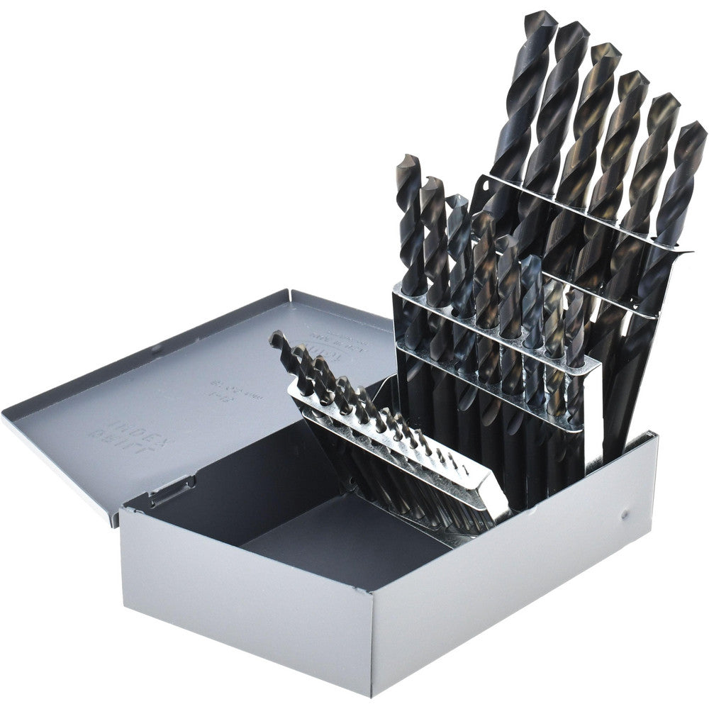Titan USA MS99050 Drill Bit Set Jobber Length Drill Bits, 25 Pc, 118 &deg, High Speed Steel