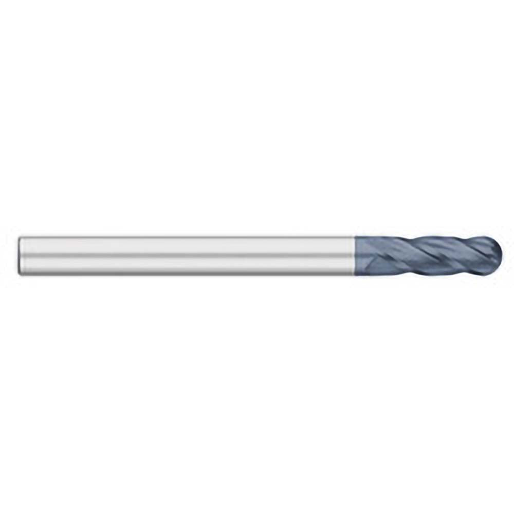 Titan USA TC18608 Ball End Mill 0.125" Dia, 1" LOC, 4 Flute, Solid Carbide