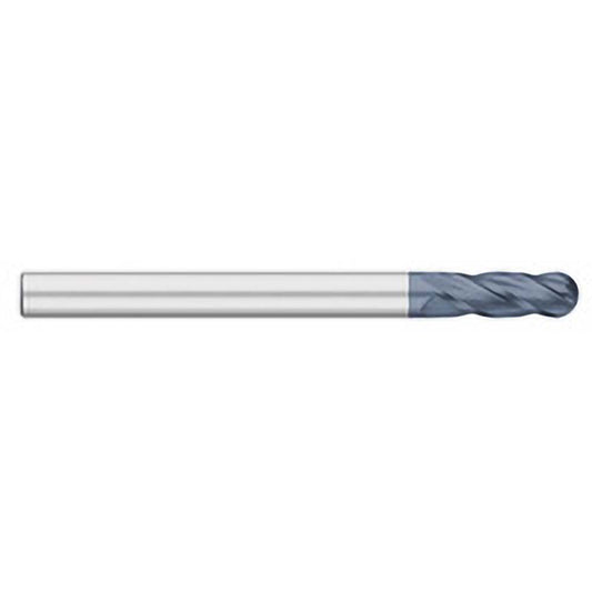 Titan USA TC18608 Ball End Mill 0.125" Dia, 1" LOC, 4 Flute, Solid Carbide