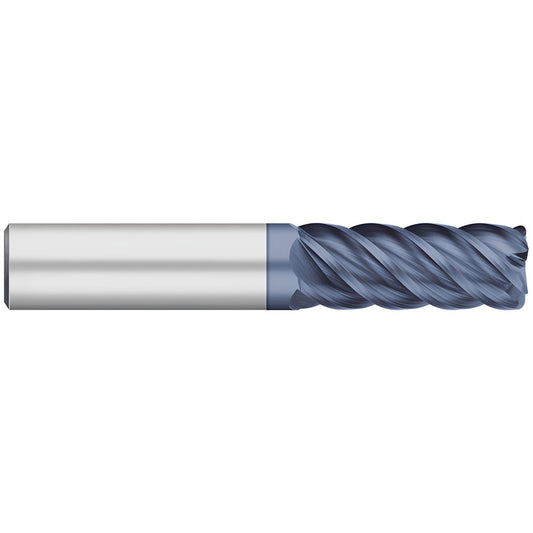 Titan USA TC63916 Corner Radius End Mill 1/4" Dia, 3/4" LOC, 0.0200" Radius, 5 Flute, Solid Carbide