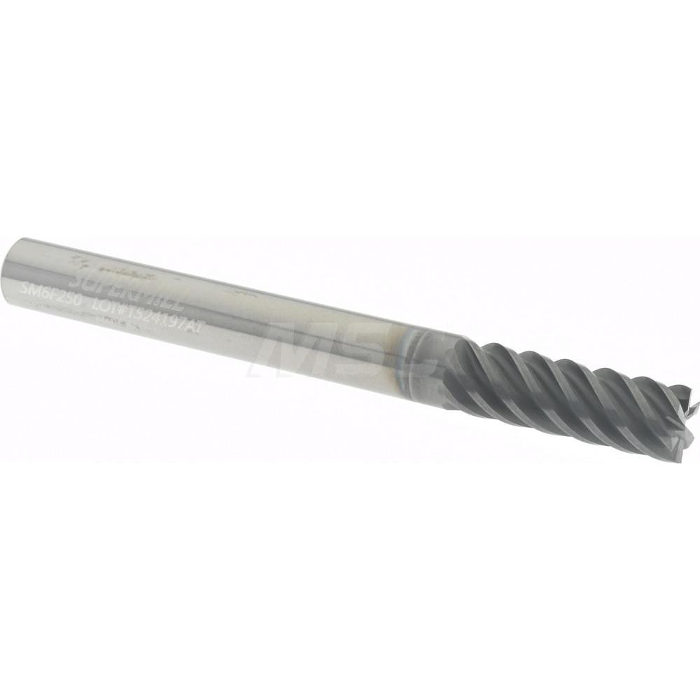 Supermill 5252203 Square End Mill 1/4'' Dia, 3/4'' LOC, 1/4'' Shank Dia, 2-1/2'' OAL, 6 Flutes, Solid Carbide