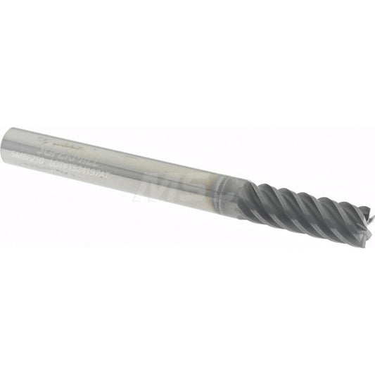 Supermill 5252203 Square End Mill 1/4'' Dia, 3/4'' LOC, 1/4'' Shank Dia, 2-1/2'' OAL, 6 Flutes, Solid Carbide