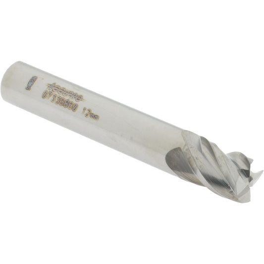 Accupro 07336860 Square End Mill 0.4724'' Dia, 0.6299'' LOC, 4 Flutes, Solid Carbide
