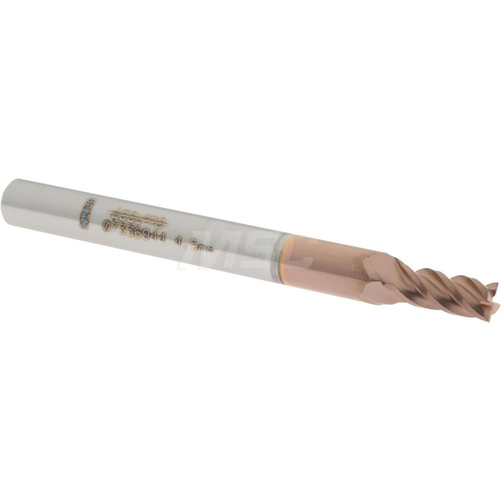 Accupro 07336944 Square End Mill 0.1772'' Dia, 0.374'' LOC, 4 Flutes, Solid Carbide
