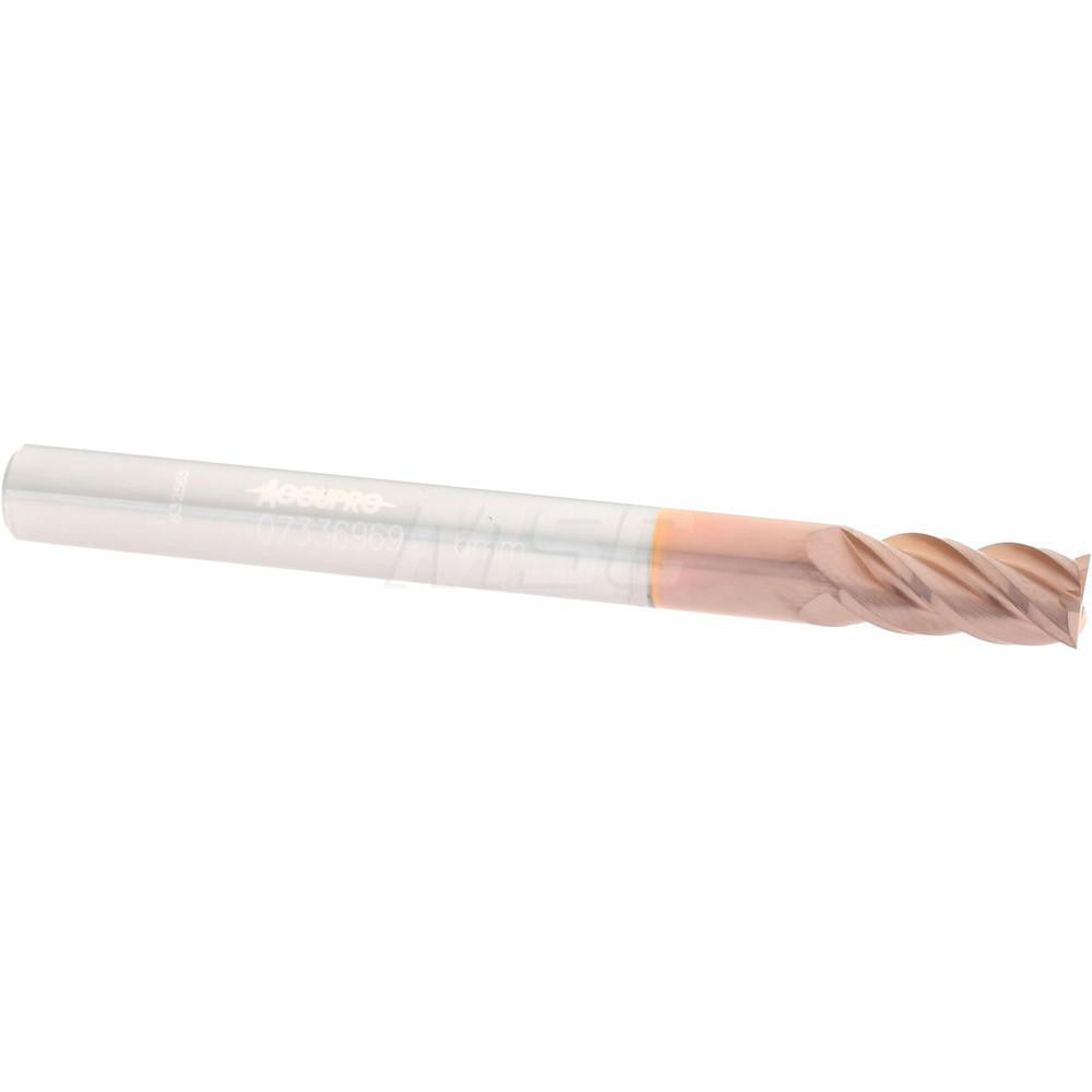 Accupro 07336969 Square End Mill 0.2362'' Dia, 0.4724'' LOC, 4 Flutes, Solid Carbide