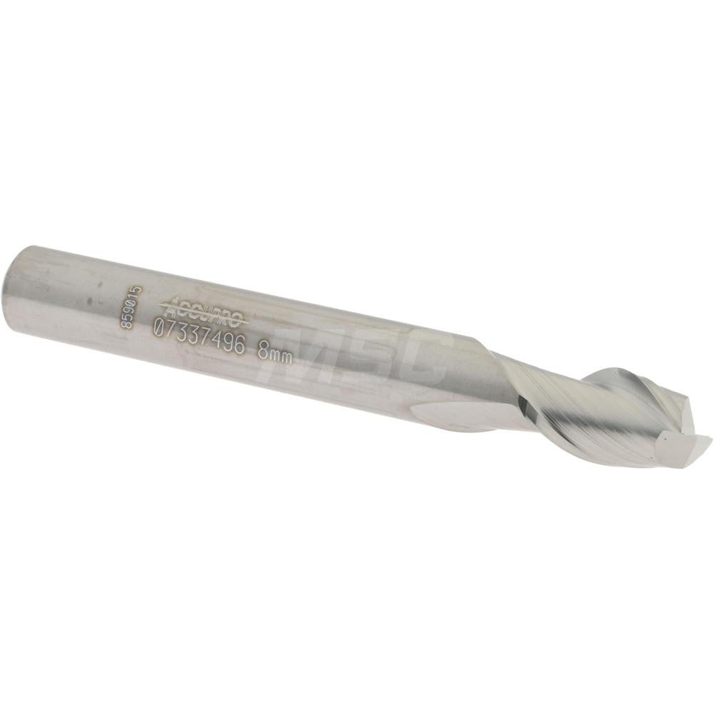 Accupro 07337496 Square End Mill 0.315'' Dia, 0.4724'' LOC, 2 Flutes, Solid Carbide