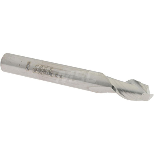 Accupro 07337496 Square End Mill 0.315'' Dia, 0.4724'' LOC, 2 Flutes, Solid Carbide