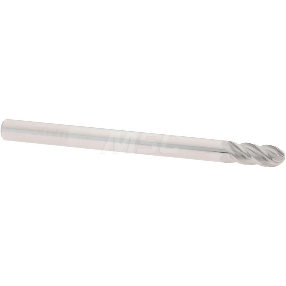Accupro 07337900 Ball End Mill 0.1181" Dia, 0.2362" LOC, 4 Flute, Solid Carbide
