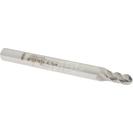 Accupro 07337934 Ball End Mill 0.1772" Dia, 0.374" LOC, 4 Flute, Solid Carbide