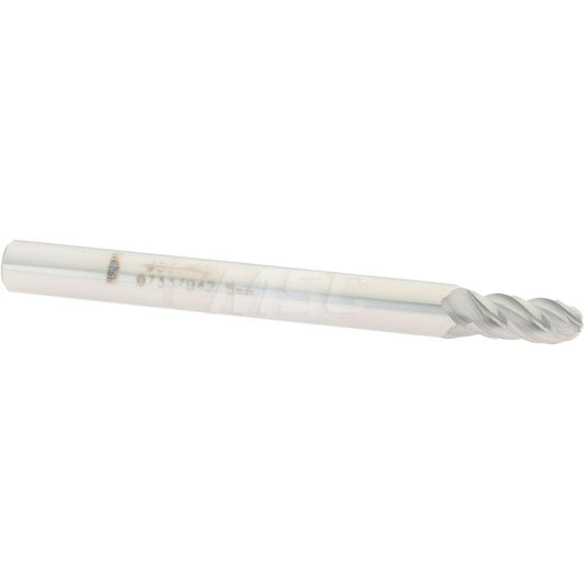 Accupro 07337942 Ball End Mill 0.1969" Dia, 0.3937" LOC, 4 Flute, Solid Carbide