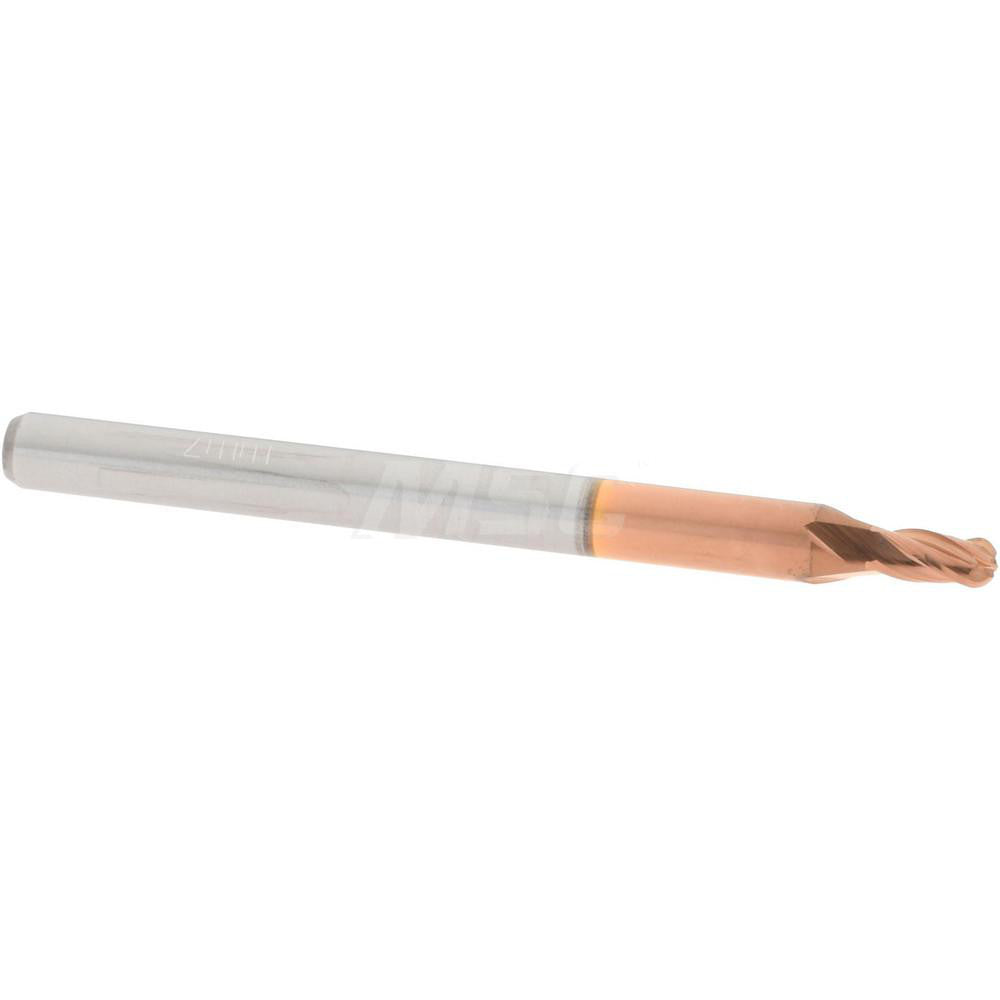 Accupro 07338072 Ball End Mill 0.0787" Dia, 0.1575" LOC, 4 Flute, Solid Carbide