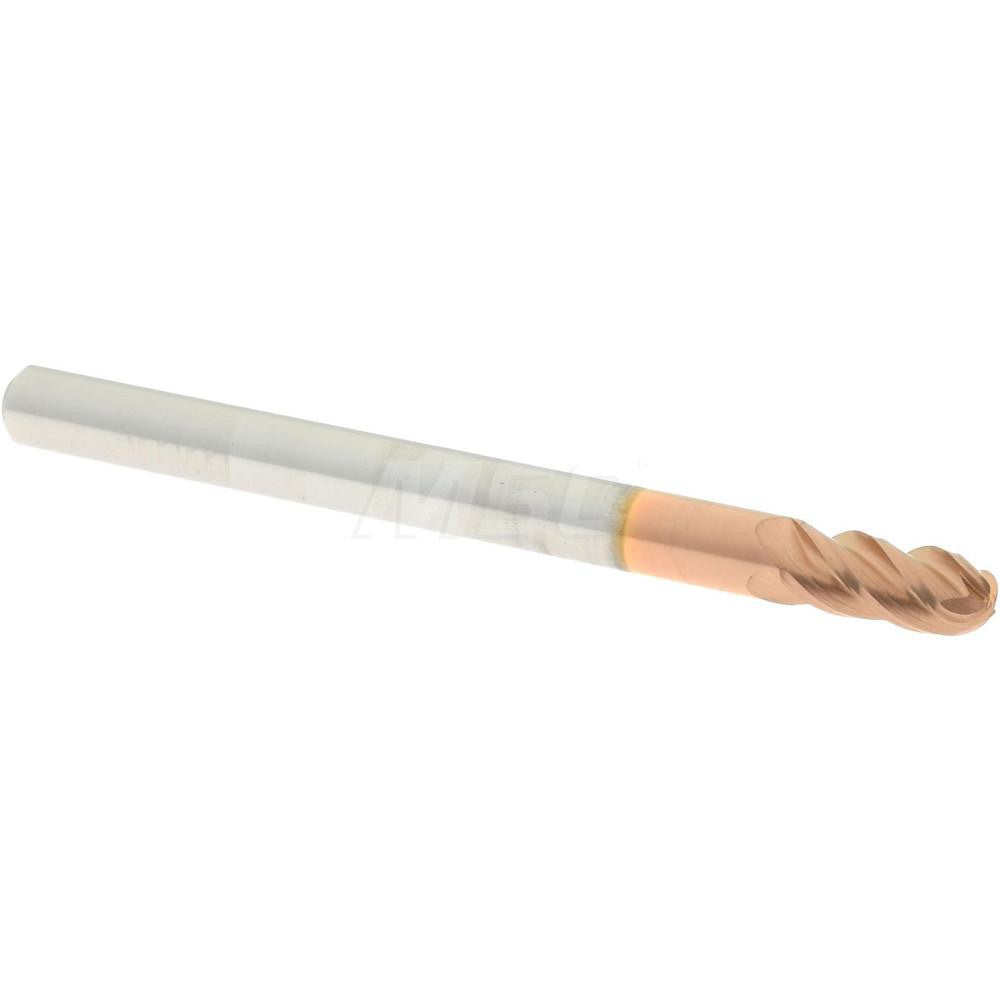 Accupro 07338098 Ball End Mill 0.1181" Dia, 0.2362" LOC, 4 Flute, Solid Carbide