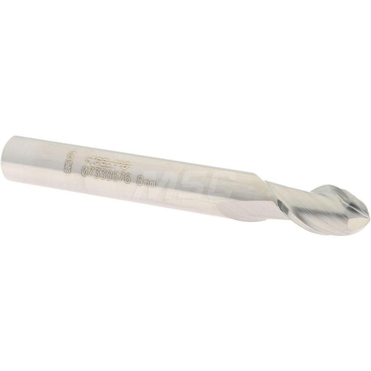 Accupro 07338676 Ball End Mill 0.315" Dia, 0.4724" LOC, 2 Flute, Solid Carbide