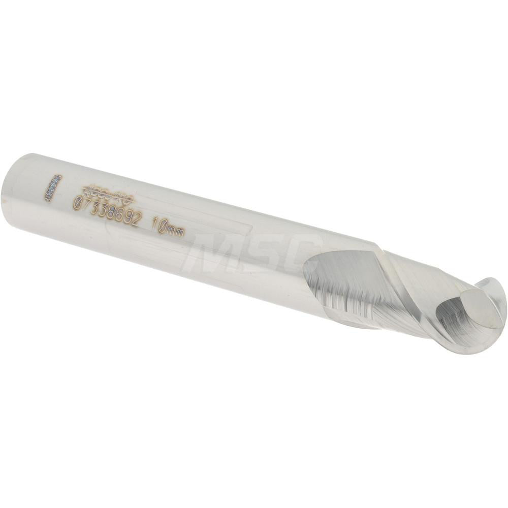 Accupro 07338692 Ball End Mill 0.3937" Dia, 0.5512" LOC, 2 Flute, Solid Carbide