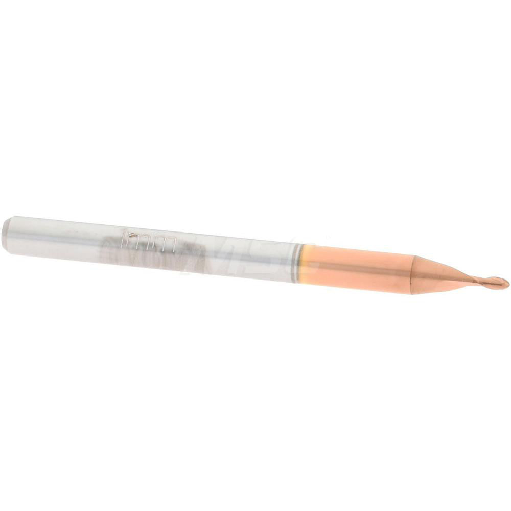 Accupro 07338726 Ball End Mill 0.039" Dia, 0.0787" LOC, 2 Flute, Solid Carbide