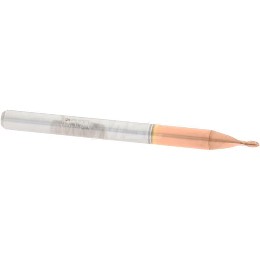Accupro 07338726 Ball End Mill 0.039" Dia, 0.0787" LOC, 2 Flute, Solid Carbide
