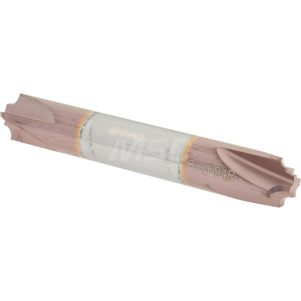 Accupro 07339468 Corner Rounding End Mill 0.09 mm Radius, 3/8" Dia, 4 Flutes, Solid Carbide