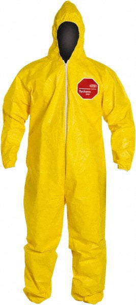 Dupont QC127SYLXL001200 Disposable Coveralls Splash & Chemical Protection, Size X-Large, 2.5000 oz, Tychem 2000, Stormflaps Closure